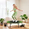 Cama Elástica Fitness Ø114 cm con Marco de Acero Reforzado para Entrenamiento Piernas Cuerpo Verde y Negro - Ogal.Es