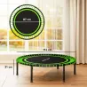 Cama Elástica Fitness Ø114 cm con Marco de Acero Reforzado para Entrenamiento Piernas Cuerpo Verde y Negro - Ogal.Es