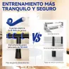 Cama Elástica Fitness Ø114 cm con Marco de Acero Reforzado para Entrenamiento Piernas Cuerpo Azul y Negro - Ogal.Es