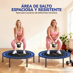 Cama Elástica Fitness Ø114 cm con Marco de Acero Reforzado para Entrenamiento Piernas Cuerpo Azul y Negro - Ogal.Es