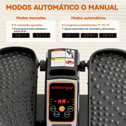 Mini Elíptica Eléctrica Silencioso con 12 Velocidades Modo Manual y Automático Control Remoto y Pantalla LED Negro - Ogal.Es