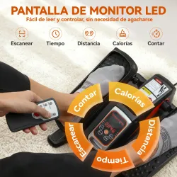 Mini Elíptica Eléctrica Silencioso con 12 Velocidades Modo Manual y Automático Control Remoto y Pantalla LED Negro - Ogal.Es