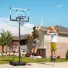 Canasta de Baloncesto para Exterior Ajustable de 230-305 cm con Tablero Irrompible Base Rellenable y Ruedas Negro - Ogal.Es