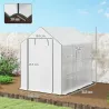 Invernadero de Exterior con 12 Estantes Puerta Enrollable Cubierta de PE y Marco de Acero 140x213x190 cm Blanco - Ogal.Es
