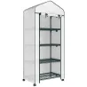 Invernadero de Exterior con 4 Estantes Ruedas Puerta Enrollable Cubierta de PE y Marco de Acero 69x50x165 cm Blanco - Ogal.Es