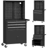 Carro de Herramientas con 3 Cajones Tabla de Pegboard Cerradura por Llave Estante Ajustable 2 Ruedas con Freno N... - Ogal.Es