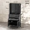 Carro de Herramientas con 3 Cajones Tabla de Pegboard Cerradura por Llave Estante Ajustable 2 Ruedas con Freno N... - Ogal.Es