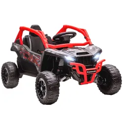 Coche Eléctrico para Niños 12V con Licencia Kawasaki Teryx KRX 1000 Control Remoto Suspensión Trasera Rojo - Ogal.Es