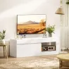 Mueble de TV Moderno para Salón con 2 Puertas Estante Abierto para Televisión 60 Pulgadas 140x40x48 cm Blanco - Ogal.Es