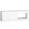 Mueble de TV Moderno para Salón con 2 Puertas Estante Abierto para Televisión 60 Pulgadas 140x40x48 cm Blanco - Ogal.Es