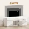 Mueble de TV Moderno para Salón con 2 Puertas Estante Abierto para Televisión 60 Pulgadas 140x40x48 cm Blanco - Ogal.Es