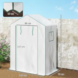 Invernadero de 3 Niveles con 1 Puerta 2 Ventanas y Estantes en Forma de U para Cultivo de Plantas 140x73x190 cm ... - Ogal.Es