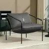 Butaca de Salón Moderna Sillón de Lectura Tapizado en Cuero Sintético Fundas de Cojines Extraíbles Gris Carbón - Ogal.Es