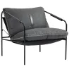 Butaca de Salón Moderna Sillón de Lectura Tapizado en Cuero Sintético Fundas de Cojines Extraíbles Gris Carbón - Ogal.Es