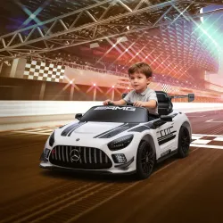 Coche Eléctrico para Niños Mercedes-AMG GT3 Evo con Mando a Distancia Motor Doble Ruedas Auxiliares Asa Música B... - Ogal.Es