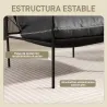 Butaca de Salón Moderna Sillón de Lectura Tapizado en Cuero Sintético Fundas de Cojines Extraíbles Gris Carbón - Ogal.Es