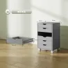 Cajonera Escritorio Archivador Móvil con 6 Cajones Ruedas Guías Deslizantes Silenciosas para Oficina Casa Gris - Ogal.Es