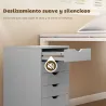 Cajonera Escritorio Archivador Móvil con 6 Cajones Ruedas Guías Deslizantes Silenciosas para Oficina Casa Gris - Ogal.Es