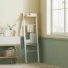 Toallero Escalera con Estante Superior y 4 Barras Toallero de Baño para Apoyar en Pared 43x20x151 cm Blanco y Roble - Ogal.Es