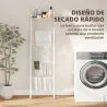 Toallero Escalera con Estante Superior y 4 Barras Toallero de Baño para Apoyar en Pared 43x20x151 cm Blanco y Roble - Ogal.Es