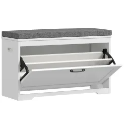 Banco Zapatero Moderno con Asiento Acolchado Estante Ajustable para 8 Pares de Zapatos para Entrada 80x30x50 cm ... - Ogal.Es
