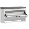 Banco Zapatero Moderno con Asiento Acolchado Estante Ajustable para 8 Pares de Zapatos para Entrada 80x30x50 cm ... - Ogal.Es