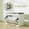 Banco Zapatero Moderno con Asiento Acolchado Estante Ajustable para 8 Pares de Zapatos para Entrada 80x30x50 cm ... - Ogal.Es