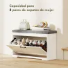 Banco Zapatero Moderno con Asiento Acolchado Estante Ajustable para 8 Pares de Zapatos para Entrada 80x30x50 cm ... - Ogal.Es