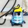 Aspirador en Seco y Húmedo 3 en 1 1200W con Función de Soplador Manguera 2 m Depósito Inoxidable 20L Amarillo - Ogal.Es