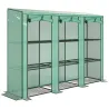 Invernadero de Exterior de 3 Niveles con Puerta Enrollable con Cremallera 9 Estantes Cubierta de PE 215x46x151cm... - Ogal.Es