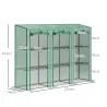 Invernadero de Exterior de 3 Niveles con Puerta Enrollable con Cremallera 9 Estantes Cubierta de PE 215x46x151cm... - Ogal.Es