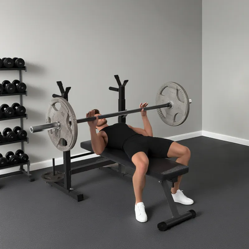 Banco de Musculación con Soporte para Barra y Estación de Dips Carga 220 kg para Entrenamiento en Casa Gimnasio - Ogal.Es
