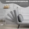 Sofá Cama Convertible 4 en 1 Sofá Cama 2 Plazas Plegable Respaldo Ajustable de 5 Niveles Almohadas 102x73x81cm Gris - Ogal.Es