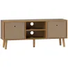 Mueble de TV para Televisores de hasta 50 Pulgadas con 2 Cajones de Tela y Estantes Abiertos Madera y Marrón - Ogal.Es