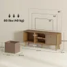Mueble de TV para Televisores de hasta 50 Pulgadas con 2 Cajones de Tela y Estantes Abiertos Madera y Marrón - Ogal.Es