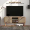 Mueble de TV para Televisores de hasta 50 Pulgadas con 2 Cajones de Tela y Estantes Abiertos Madera y Marrón - Ogal.Es