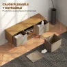 Mueble de TV para Televisores de hasta 50 Pulgadas con 2 Cajones de Tela y Estantes Abiertos Madera y Marrón - Ogal.Es