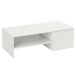 Mesa de Centro con Tablero Deslizante Moderna con Compartimento Oculto Estante Abierto 110x52x36 cm Blanco - Ogal.Es