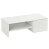 Mesa de Centro con Tablero Deslizante Moderna con Compartimento Oculto Estante Abierto 110x52x36 cm Blanco - Ogal.Es