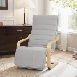 Sillón de Salón con Reposapiés Ajustable Butaca Tapizada en Lino Sintético para Oficina Dormitorio 66,5x94x100cm... - Ogal.Es