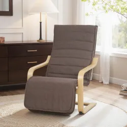 Sillón de Salón con Reposapiés Ajustable Butaca Tapizada en Lino Sintético para Oficina Dormitorio 66,5x94x100cm... - Ogal.Es