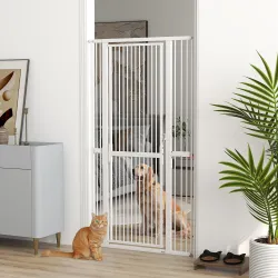 Barrera para Perros Extra Alta con Ancho Ajustable 77-104 cm Separación 3,5 cm con Montaje a Presión Extensiones... - Ogal.Es
