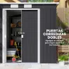 Cobertizo de Jardín Exterior 2,4 m² 213x130x172 cm con Puerta Corredera Techo Inclinado Base sin Suelo y Ventana... - Ogal.Es