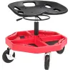 Taburete de Taller Móvil con Bandeja Magnética Ruedas Altura Ajustable de 52–59,5 cm Carga 135 kg para Garaje Rojo - Ogal.Es