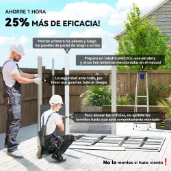 Cobertizo de Jardín Exterior 4,4 m² 240x206x198 cm con Base Puerta Corredera y Cerradura 4 Ventanas para Patio Gris - Ogal.Es