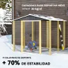 Cobertizo de Jardín Exterior 4,4 m² 240x206x198 cm con Base Puerta Corredera y Cerradura 4 Ventanas para Patio Gris - Ogal.Es