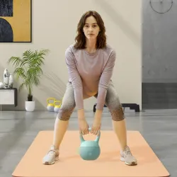 Pesa Rusa 4 kg Kettlebell Relleno de Arena Metálica y Mango Antideslizante para Entrenamiento en Casa 19x15x25 c... - Ogal.Es
