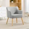 Butaca de Salón Moderna Sillón Tapizado en Lino Sintético Patas de Madera para Dormitorio Oficina 64,5x65x79,5 c... - Ogal.Es