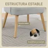 Butaca de Salón Moderna Sillón Tapizado en Lino Sintético Patas de Madera para Dormitorio Oficina 64,5x65x79,5 c... - Ogal.Es
