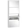 Zapatero Estrecho con Espejo y 4 Puertas Abatibles para 12 Pares de Zapatos 63x17x146 cm Blanco - Ogal.Es